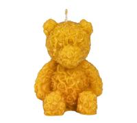 BeesWax World - Bougies en cire d’abeille faites main « Love » - Cœurs, ours et cylindres - Décoration et idée cadeau (Ours en rose couleur naturelle - H 98 mm | Ø 50 mm)