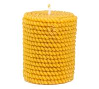 BeesWax World - Bougies en cire d'abeille 100 % pure, faites à la main - Mèche en coton, décoratives et durables - Combustion propre, différentes formes (Cylindre corde - H 75 mm | Ø 5,5 cm)