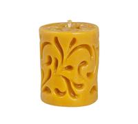 BeesWax World Bougies en cire d'abeille faites à la main - Bougies décoratives naturelles en 100% cire d'abeille avec mèche en coton (Cylindre décoratif - Hauteur : 90 mm | ø 73 mm)
