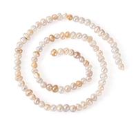 Beethoven 1 brin de perles de culture d'eau douce naturelles 3,5-6,5 x 3-4,5 mm en forme de pomme de terre, couleur coquillage, trou: 0,6 mm, 90-94 pièces