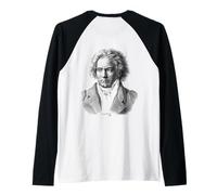 Beethoven - Joueur de Piano compositeur de Musique Classique imprimé Manche Raglan