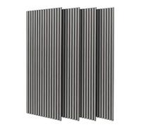 Beethoven Lot de 4 panneaux d'insonorisation décoratifs en bois Gris 150 x 60 cm