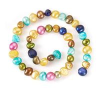 Beethoven - Perles d'eau douce naturelles de culture baroques 1 rangée colorées en forme de pomme de terre pour colliers, bracelets, bijoux trou : 0,8 mm