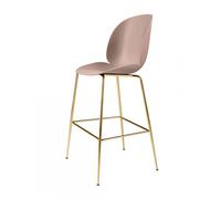 GUBI Tabouret de Bar Beetle 75 Base Conique Laiton Semi Mat/ Rose Doux