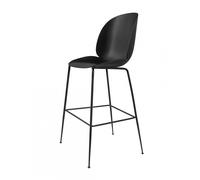 GUBI Chaise de bar Beetle plastique pieds noirs noir