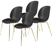 GUBI Chaise Beetle pieds en laiton Lot de 4 Black