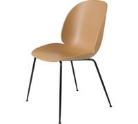 Beetle Chair Chaise de salle à manger Non rembourrée Amber Brown Cadre conique Noir Gubi - 5715015131780