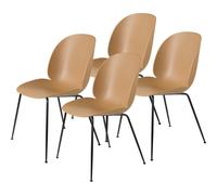 GUBI Chaise Beetle Lot de 4 amber brown. structure en acier noir