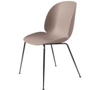 Beetle Chaise de Table de Salle à Manger Base Conique Chrome Noir/ Rose Doux