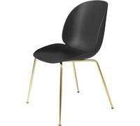 Beetle Chair Chaise de salle à manger Non rembourrée Noir Cadre conique Laiton Gubi - 5710902888020