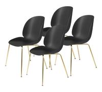 Beetle Chaise de Table de Salle à Manger Base Conique/Laiton Semi Mat/ Noir 4 Pcs.