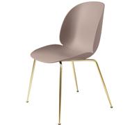 Beetle Chaise de Table de Salle à Manger Base Conique Laiton Semi Mat/ Rose Doux