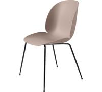 Beetle Chaise de Table de Salle à Manger Base Conique Mat Noir/ Rose Doux