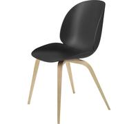 Beetle Chaise de Table de Salle à Manger Base en Bois Chêne Semi Mat/ Noir