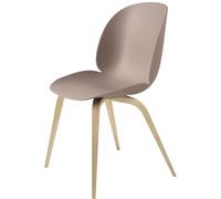 Beetle Chaise de Table de Salle à Manger Base en Bois Chêne Semi Mat/ Rose Doux