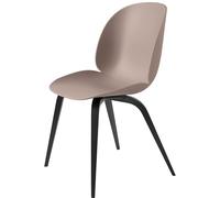 Beetle Chaise de Table de Salle à Manger Base en Bois Hêtre Teinté Noir Semi- Mat/ Sweet Rose
