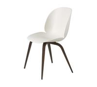 Beetle Dining Chaise de Table à Manger Base en Bois Chêne Fumé Mat/Alabastre Blanc