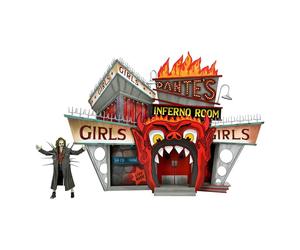 Beetlejuice (1988) Trench-coat Diorama avec pointes Inferno Room Deluxe Set NECA