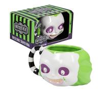 Beetlejuice Paladone Mug en forme de visage - Produit sous licence officielle pour les fans de films d'horreur rétro, extra large en céramique 3D, tasse collector du film des années 80, 650 ml