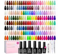 Beetles 110 pièces Gel Vernis à ongles Set, 100 couleurs toute l'année Rouge Brun Vert Noir UV Vernis à ongles avec 5 * Base et Top Coat Soak Off UV Christmas Manucure Amateurs DIY Cadeaux pour femmes