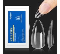 Beetles 504 pièces d'ongles artificiels moyens en forme d'amande, semi-mats sans limage couverture complète faux ongles pour extension d'ongles embouts en gel souple forme amande moyenne