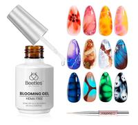 Beetles Blooming - Vernis à ongles gel UV LED - 20 ml - Sans hémoglobine - Pour effet dispersé - Marbre - Pierre naturelle - Aquarelle - Fleurs - Soak-off UV - Manucure - Grande capacité