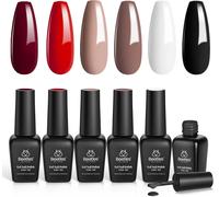 Beetles Kit De Vernis À Ongles En Gel Avec Lampe, Noir Blanc Rouge, Détremper, Pour L'hiver, Marron, Diy, Cadeau Manucure Pour Femme