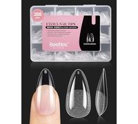 Beetles Lot de 288 faux ongles en gel semi-mat à couverture complète en acrylique transparent - 12 tailles - 12 tailles - Cadeau pour femme