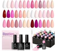 Beetles Semi Permanent Nail Polish, 20 Colours Set Of Nail Gel Polish For Car Too Bare White Pink Brown Purple Dries Under Uv/Led Lamp Gifts For Women