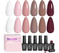 Beetles Semi-Permanent Nail Polish, 6 Colours Set Of Nail Polish Gels, Coffee, Brown, Chocolate, White Latte, Dries Under Uv/Led Lamp, Gifts For Women