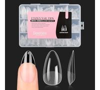 Beetles Soft Lot de 288 faux ongles courts en forme d'amande en 12 tailles | Faux ongles avec couverture complète pour salon de manucure DIY Extension d'ongles à coller Cadeau pour femme