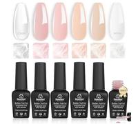 Beetles Vernis à ongles gel 6 couleurs 8 en 1 Fortifiant Base transparente Strass Colle Nail Art Design Rose