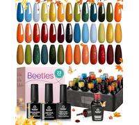 Beetles Vernis Semi Permanent, 20 Couleurs Lot de Vernis à Ongles Gels Fallen Festival Vert Orange Jaune Violet, Sèche sous Lampe UV/LED Cadeaux pour Femmes