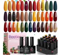 Beetles Vernis Semi Permanent, Lot De Vernis À Ongles Gels 20 Couleurs 5Ml Avec Base De Vernis Et Top Coat Mat Et Brillant