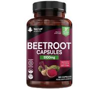 Beetroot Capsules 5100mg - High Strength Beetroot Supplement 180 Vegan Capsules - Nitric Oxide - Enriched with Black Pepper Made in The UK By New Leaf