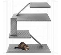 Beeveer Lot de 7 coussinets lavables pour cage à furet - Kit d'accessoires de literie pour petits animaux, hamster, rat, chinchillas, hérisson, Guinée (gris)