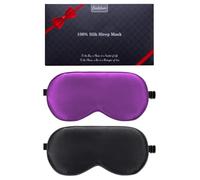 BeeVines Lot de 2 masques de sommeil en soie 100% naturelle avec sangles réglables, masque de sommeil pour les yeux, masque de sommeil pour les yeux Beevines pour réduire les yeux gonflés