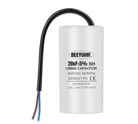BEEYUIHF CBB60 Condensateur démarrage 20µF moteur 50/60Hz 450VAC fil machine à laver 38x70mm