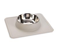 Beeztees Bol Pour Chien Silikon Inox Dex 350ml Blanc 26,5x23,5cm Anti-Dérapant