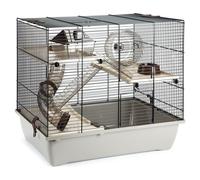 Beeztees Cage à Rongeur Rosay 3 Moka Avec Roue , 50x33x45 CM, pour Hamster & Co