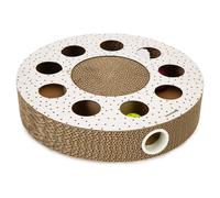 Beeztees Carton Jouet Gratter Hide 35x35cm Avec Balle pour Chats Jeu & Amusement