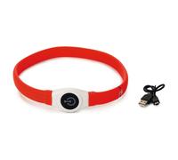 Beeztees Collier de Chien Safety Gear Glowy ,Rouge,65x2,5cm,USB,3 Licht-Modi