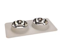 Beeztees Chiens Dîner Set Silicone Inox Dex Blanc, Neuf