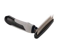 Beeztees Étrille Chien Massage Tournant Tenon Noir/Gris 16,5x10,5x3 CM