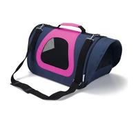 Beeztees Sac De Transport Travico En Nylon Pour Chats, 40x23x24 Cm, Bleu/Rose