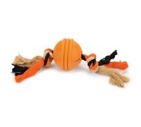 Beeztees Sumo Fit Ball Orange 32x8Cm Pour Chiens - Jouet Robuste Avec Corde