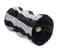 Beeztees Tunnel de Chat Cruzzle Nylon 50x26cm Noir/Blanc pour Chats Jeu