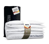 BEFA NATUR Couette d'été 200 x 200 cm - 60 % duvet et 40 % plumes - Poids de remplissage 370 g - Convient aux personnes allergiques (NOMITE) - Certifié bien-être animal (DOWNPASS) - Certifié Oeko-Tex