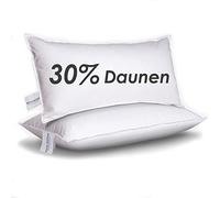 BEFA NATUR - Fabriqué en Allemagne Befa, Lot de 2 oreillers naturels 40 x 80 cm avec 30% Duvet et 70% Plumes, hypoallergénique (nomite), Downpass (2 pièces)