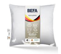 BEFA NATUR Fabriqué en Allemagne Oreiller à 3 Chambres 80x80 cm composé de 90% de Duvet et 10% de Plumes, certifié Nomite et Öko-Tex 100 Classe 1, Norme en 12934, Downpass